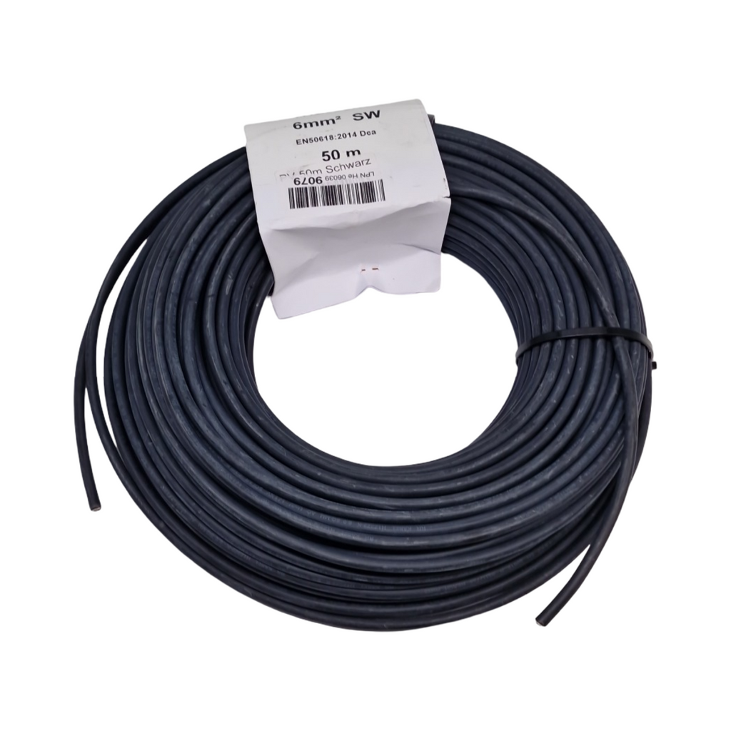 PowerWerk Solarkabel 6mm² Schwarz UV-beständig flexibel Photovoltaik PV Anschlusskabel 50m L