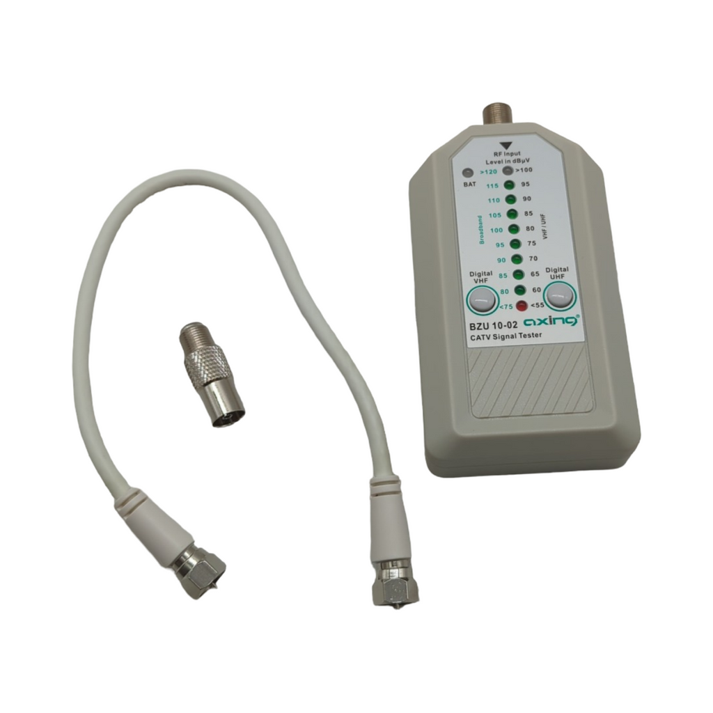 Axing BZU 10-02 CATV-Signaltester Digital Messgerät Kabelfernsehen Weiß