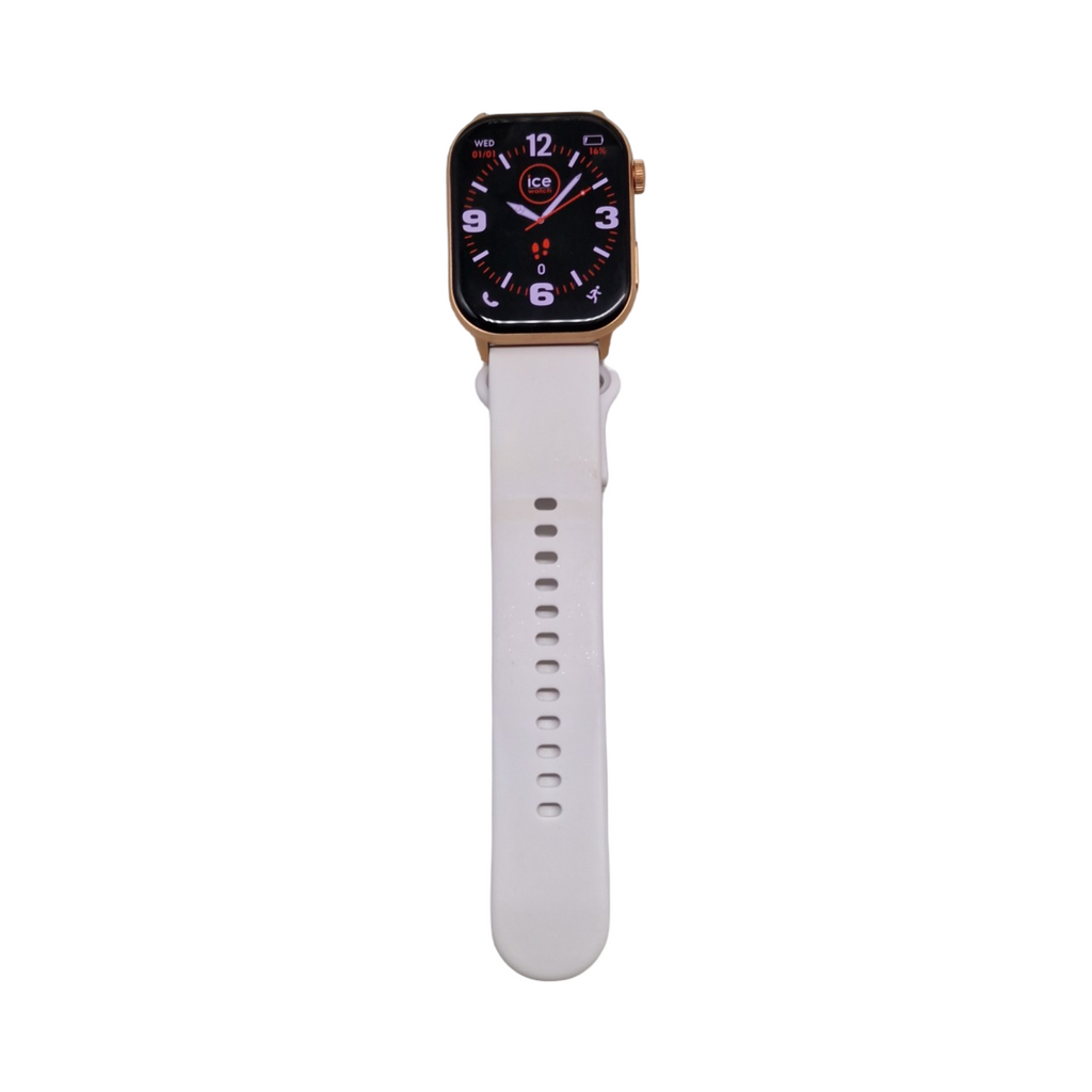Ice-Watch ICE smart 2.0 Connected Watch rosafarben weißes Silikonarmband für Frauen 1,96 Zoll