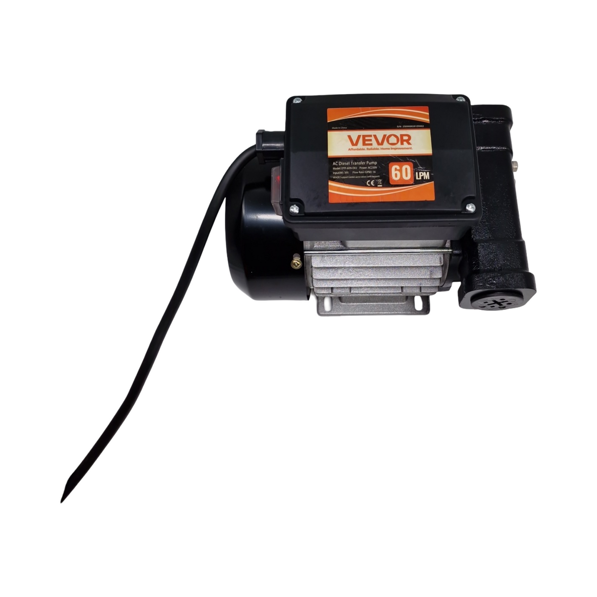 VEVOR Kraftstofftransferpumpe 230V elektrische Diesel-Transferpumpe 60L/min maximale Saughöhe 2,4m Förderhöhe 13,7m