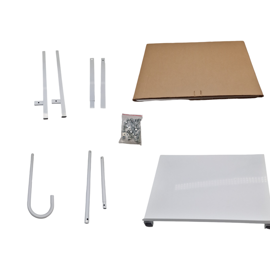 Jantex L548 Sackhalter Stahl weiß mit Fußpedal und hygienischem Deckel 880x430x330mm