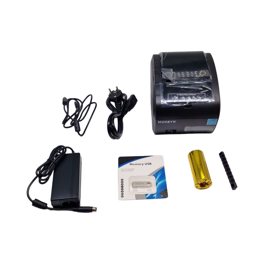 MUNBYN Thermodrucker 80mm Auto-Cut Hochgeschwindigkeits Bondrucker USB kompatibel ESC/POS