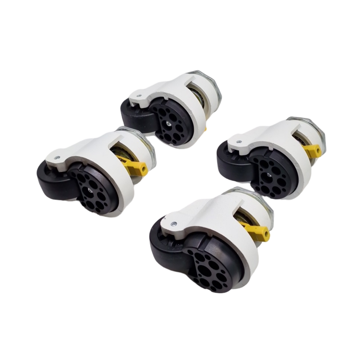 HOLKIE Schwerlast Lenkrollen Set 4 Stück mit Trinckethandgriff und M12 1/2 Zoll Schraube, höhenverstellbar