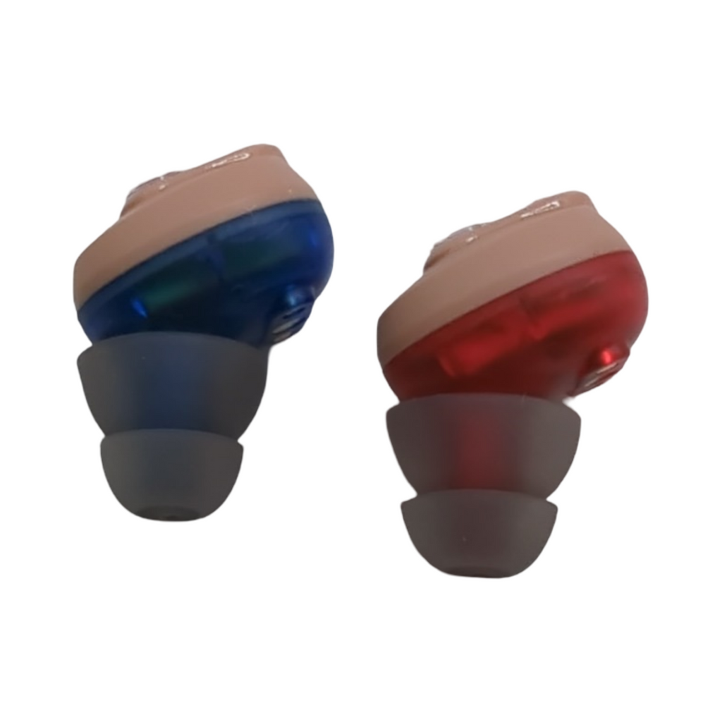 HIBRIQ Soundgerät In-Ear wiederaufladbar für Senioren und Erwachsene unsichtbares Design Lärmreduzierung Power Display lange Akkulaufzeit