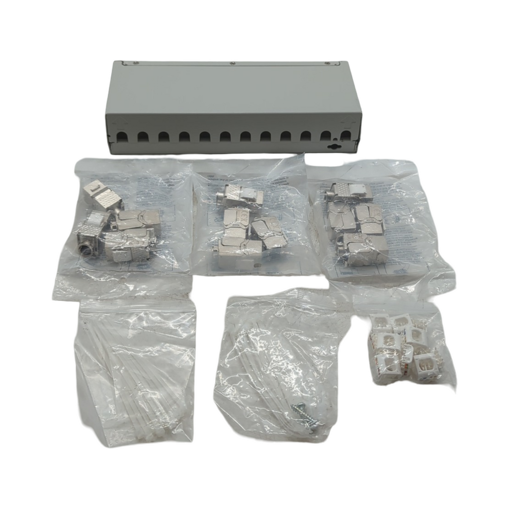deleyCON Patchpanel Set 12 Port Keystone RJ45 STP CAT6a 1 HE N