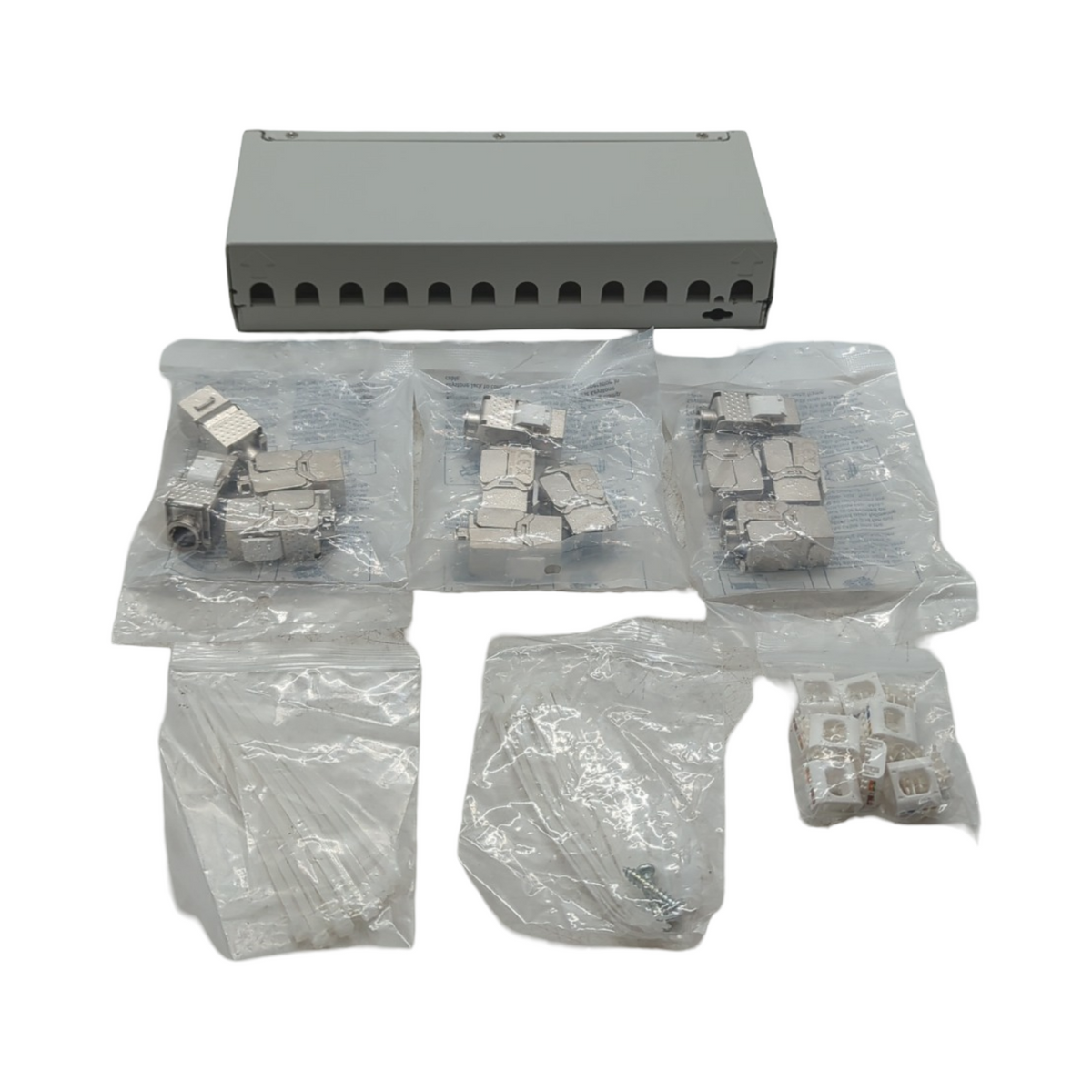 deleyCON Patchpanel Set 12 Port Keystone RJ45 STP CAT6a 1 HE N