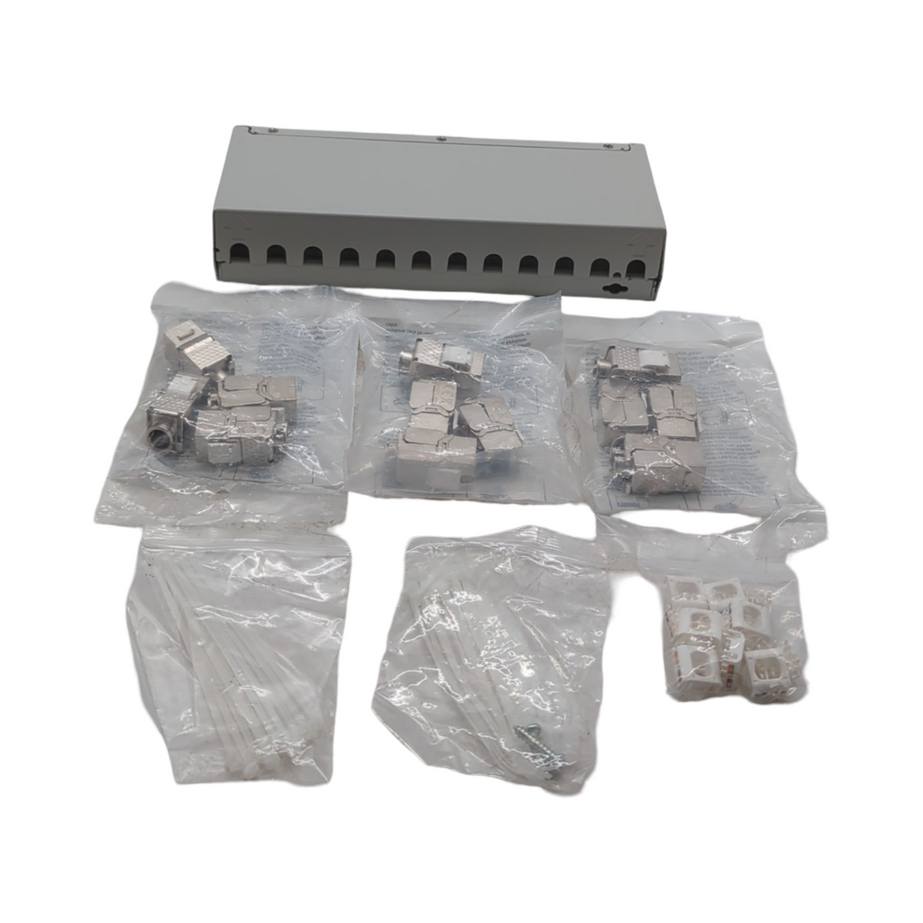 deleyCON Patchpanel Set 12 Port Keystone RJ45 STP CAT6a 1 HE N
