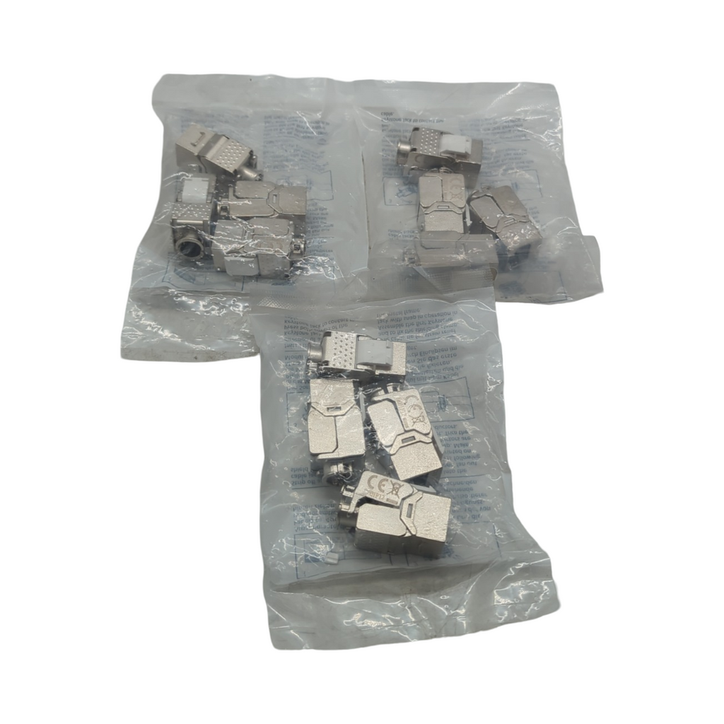 deleyCON Patchpanel Set 12 Port Keystone RJ45 STP CAT6a 1 HE N