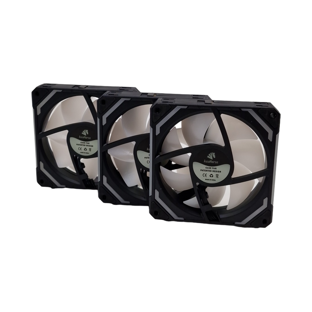 AsiaHorse COSMIQ PC Lüfter 120mm RGB Gehäuselüfter 3 Stück ARGB Daisy Chain Infinity Mirror FDB 2000 RPM 68,5 CFM 24 LEDs 4