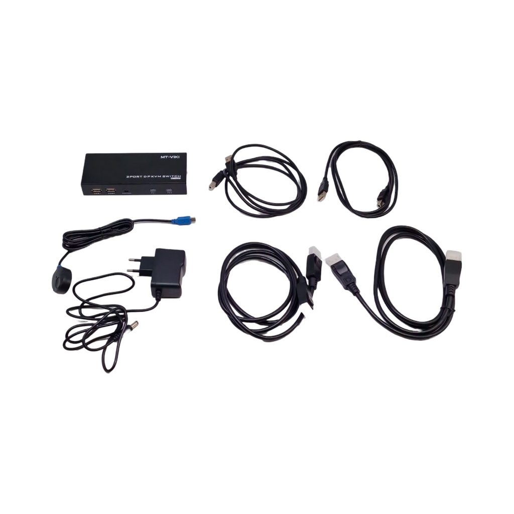 KALEA-INFORMATIQUE KVM-Switch DisplayPort automatisch für 2 PCs 4K 60Hz USB-Tastatur Maus mit Fernbedienung Netzteil K...