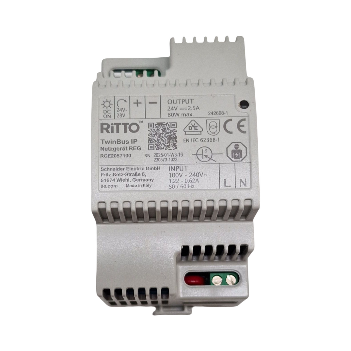 Schneider Electric Ritto Video-Gegensprechanlage Twinbus IP Set 7 Zoll HD Monitor Aufputz Weiß 2-Familienhaus