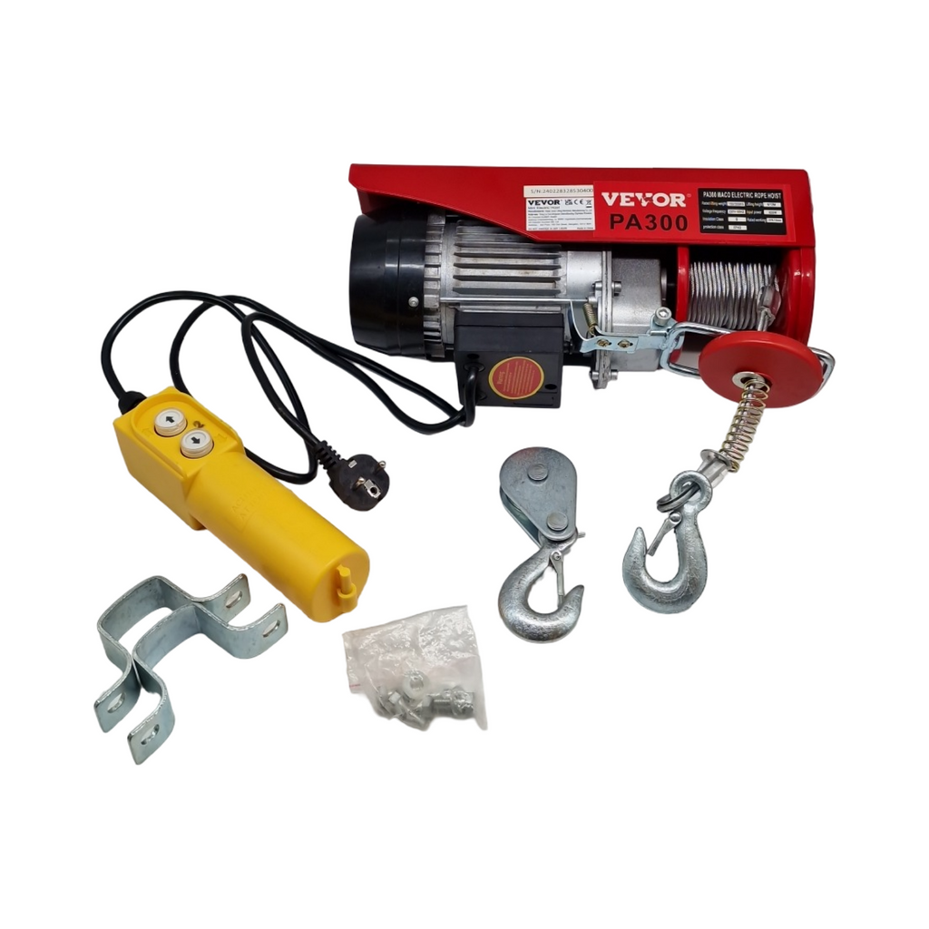 VEVOR PA300 Elektrische Seilwinde Seilzug 220V 600W 150kg 300kg 12m 6m