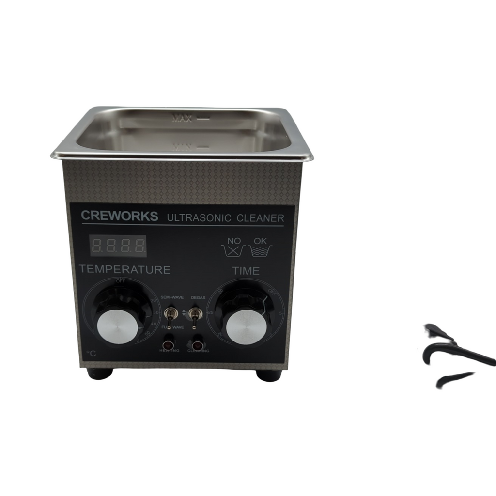 CREWORKS Ultraschallreiniger 1,3L Edelstahl mit Heizung Timer Degas- und Sanftmodus für Schmuck Zahnersatz Brillen Uhren Uh...