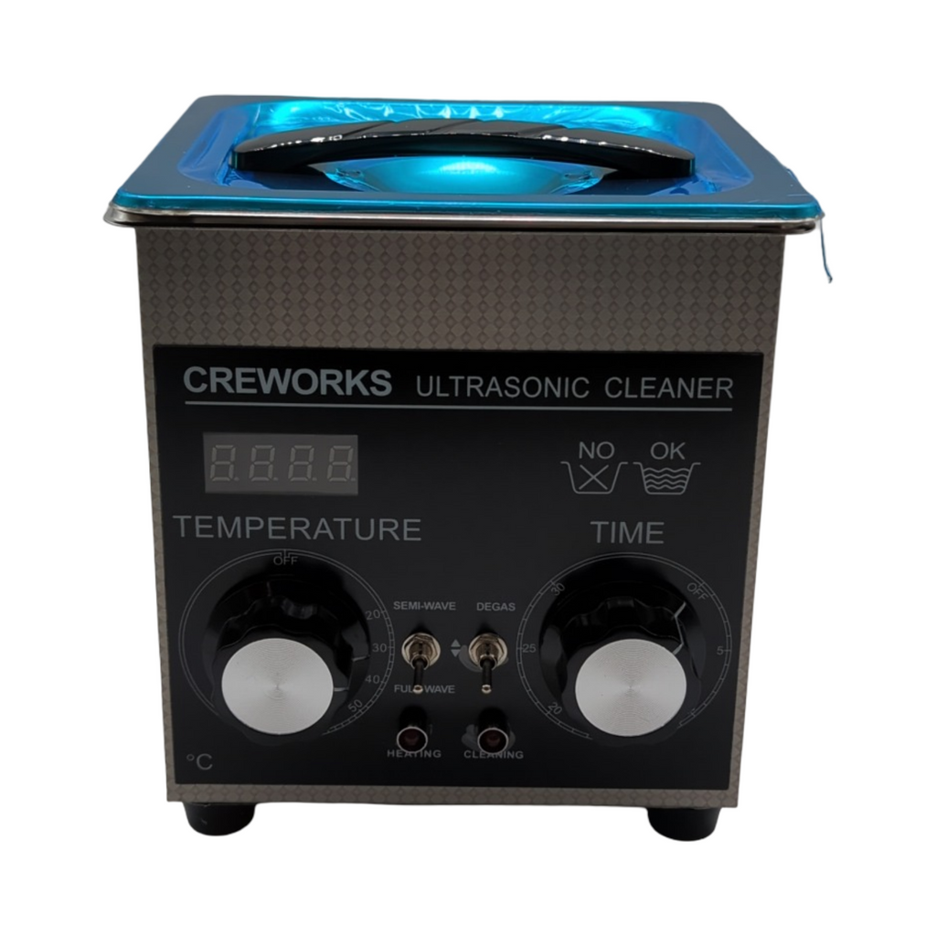 CREWORKS Ultraschallreiniger 1,3L Edelstahl mit Heizung Timer Degas- und Sanftmodus für Schmuck Zahnersatz Brillen Uhren Uh...