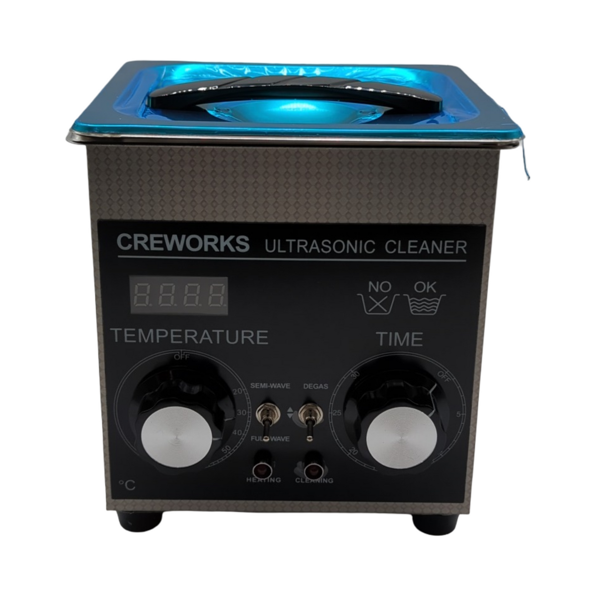 CREWORKS Ultraschallreiniger 1,3L Edelstahl mit Heizung Timer Degas- und Sanftmodus für Schmuck Zahnersatz Brillen Uhren Uh...