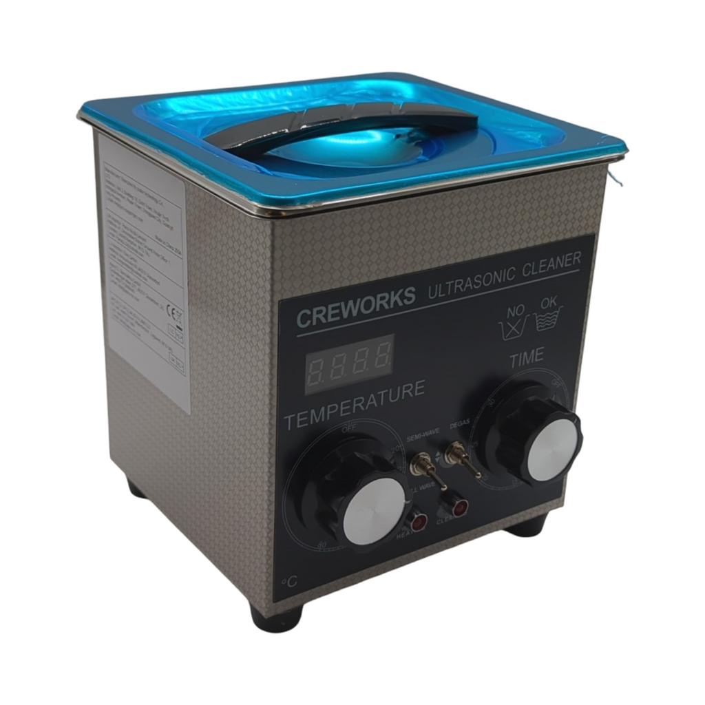 CREWORKS Ultraschallreiniger 1,3L Edelstahl mit Heizung Timer Degas- und Sanftmodus für Schmuck Zahnersatz Brillen Uhren Uh...