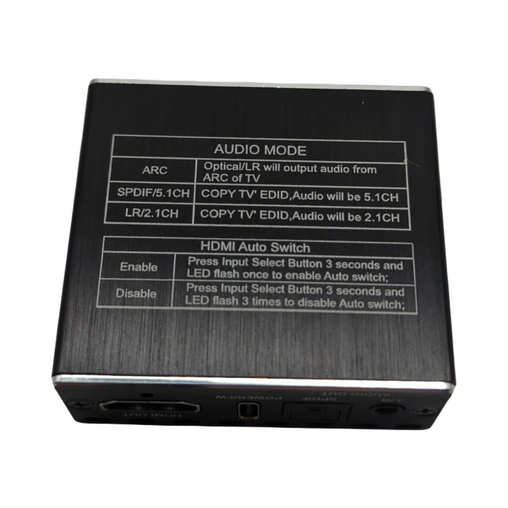 HDMI 2.1 Audio Extractor 4K 120Hz VRR ALLM ARC SPDIF Optisch Stereo Switch 2 in 1 Ausgang