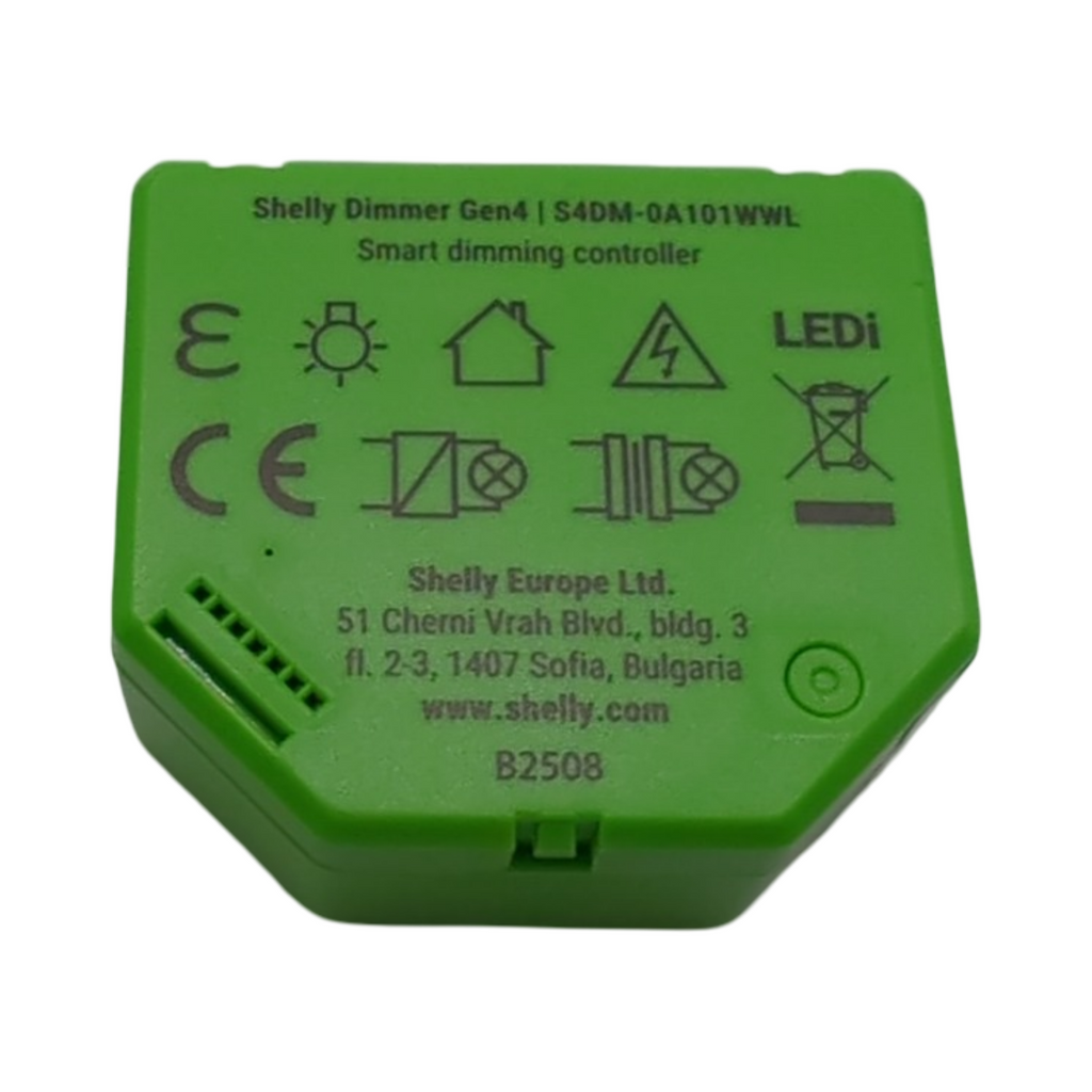 Shelly Dimmer Gen4 WLAN Smart Dimmer Matter-zertifiziert Zigbee Lichtschalter für dimmbare Lichter LED-Streifen Zeitschaltuhr ohne Neutralleiter
