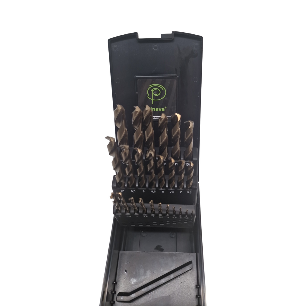 Pinava HSS Cobalt Metallbohrer Set 25-teilig Profi extra scharf robust für Edelstahl Stahl Eisen