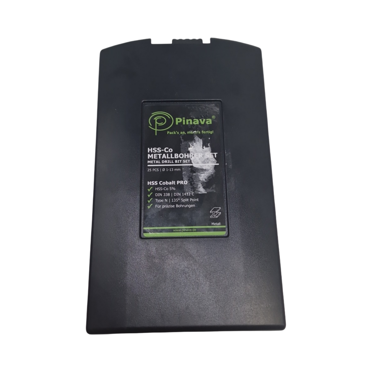 Pinava HSS Cobalt Metallbohrer Set 25-teilig Profi extra scharf robust für Edelstahl Stahl Eisen