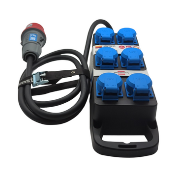 Brennenstuhl Stromverteiler BSV P portabel mit 2m Kabel 6x 230V 16A Steckdosen CEE 400V 16A Stecker für Baustelle