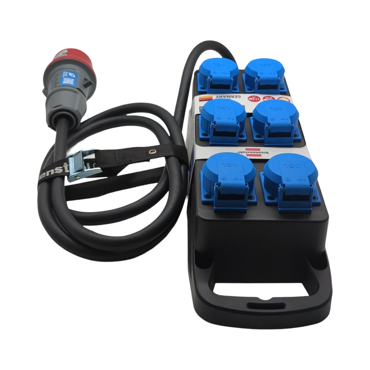 Brennenstuhl Stromverteiler BSV P portabel mit 2m Kabel 6x 230V 16A Steckdosen CEE 400V 16A Stecker für Baustelle