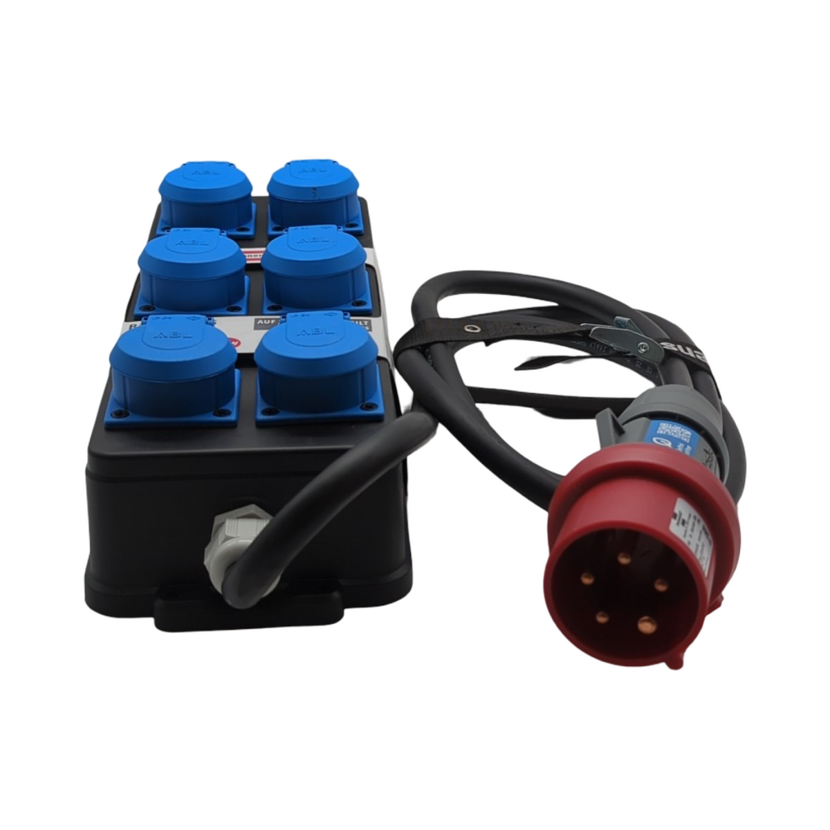 Brennenstuhl Stromverteiler BSV P portabel mit 2m Kabel 6x 230V 16A Steckdosen CEE 400V 16A Stecker für Baustelle