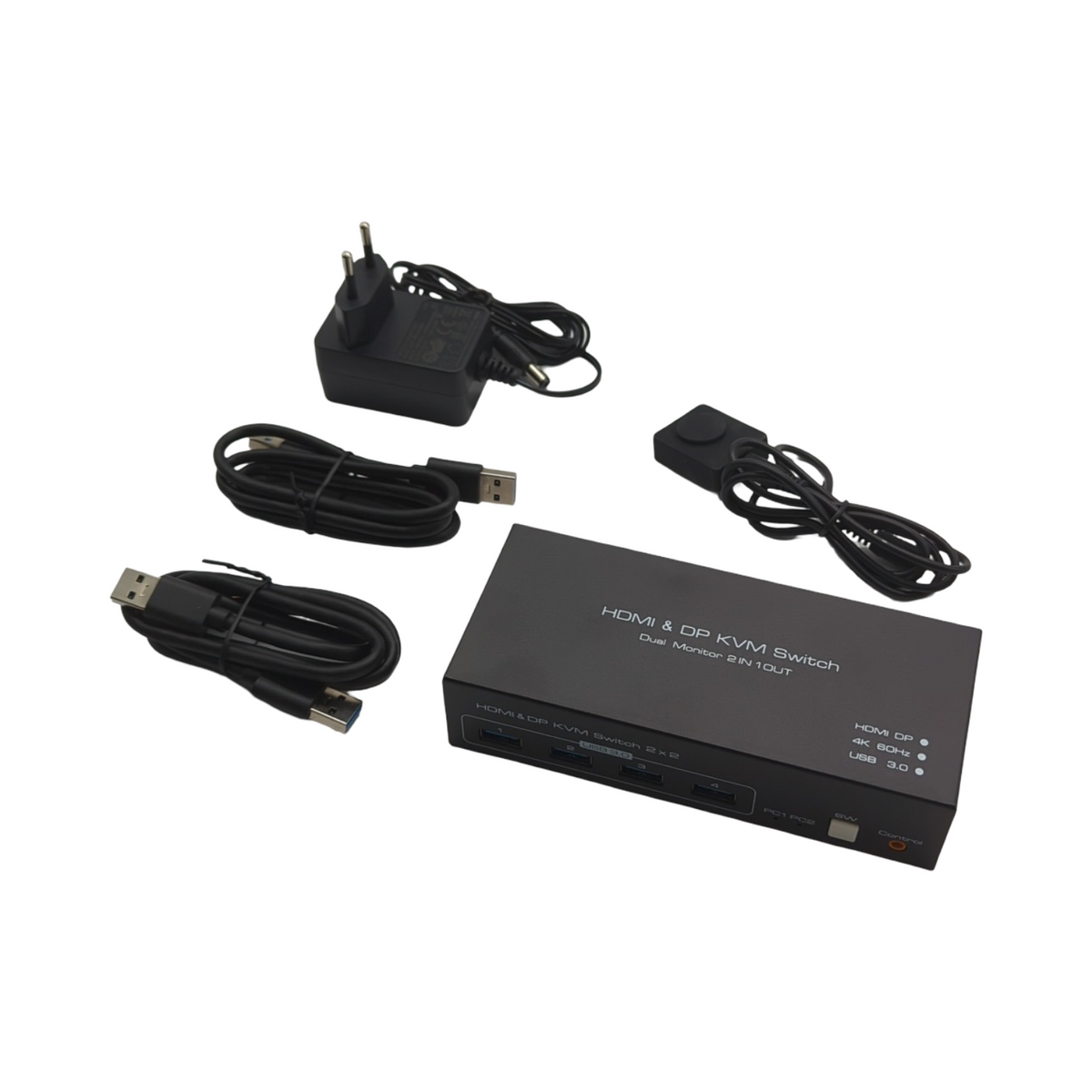TJCXELE KVM Switch DisplayPort HDMI 2 PC 2 Monitore 4K60Hz USB 3.0 Dual Monitor Umschalter