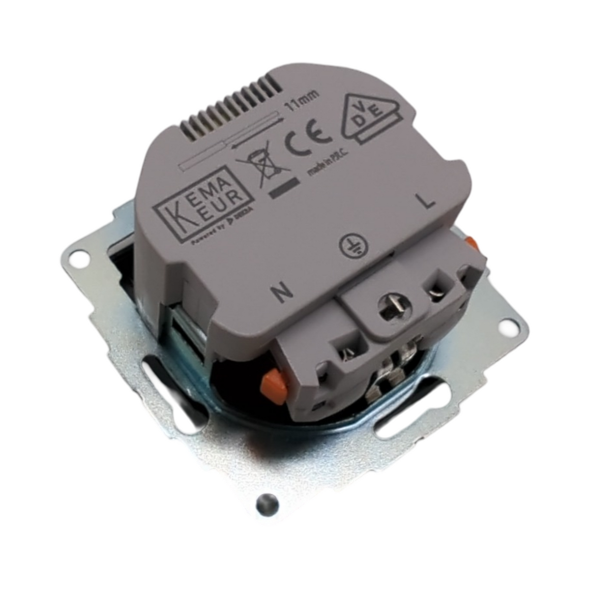 inCharge PRO 55 Einbau Steckdose USB-A USB-C 15W energieeffizient glänzend weiß 32mm