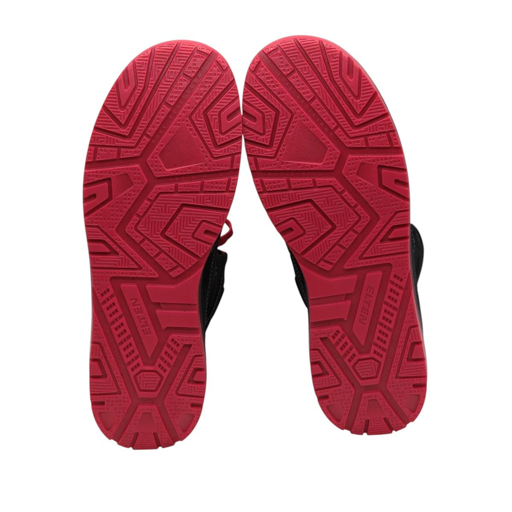 ELTEN Maverick Mid ESD S3 Sicherheitsschuhe Leder Schwarz/Rot Gr. 46
