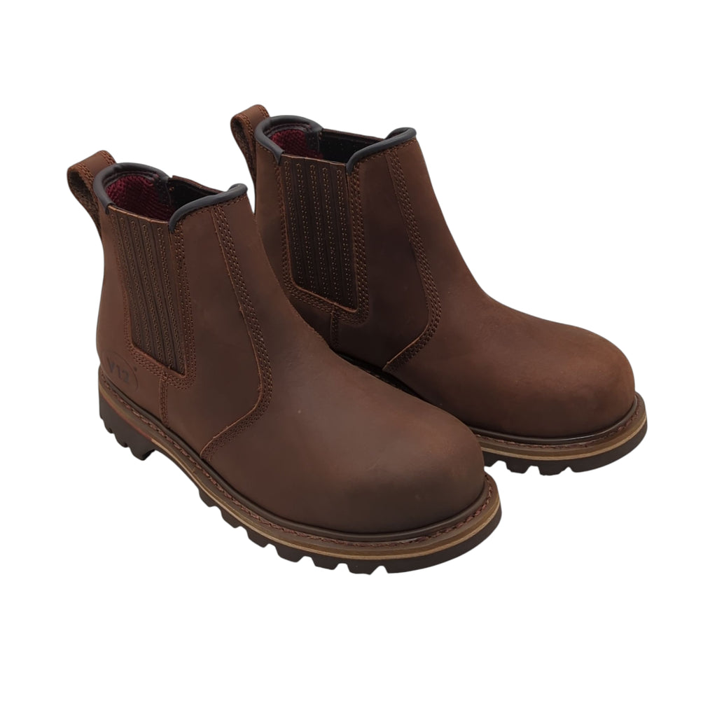 V12 Rawhide Sicherheitsschuhe Halbschuhe Leder braun Größe 42