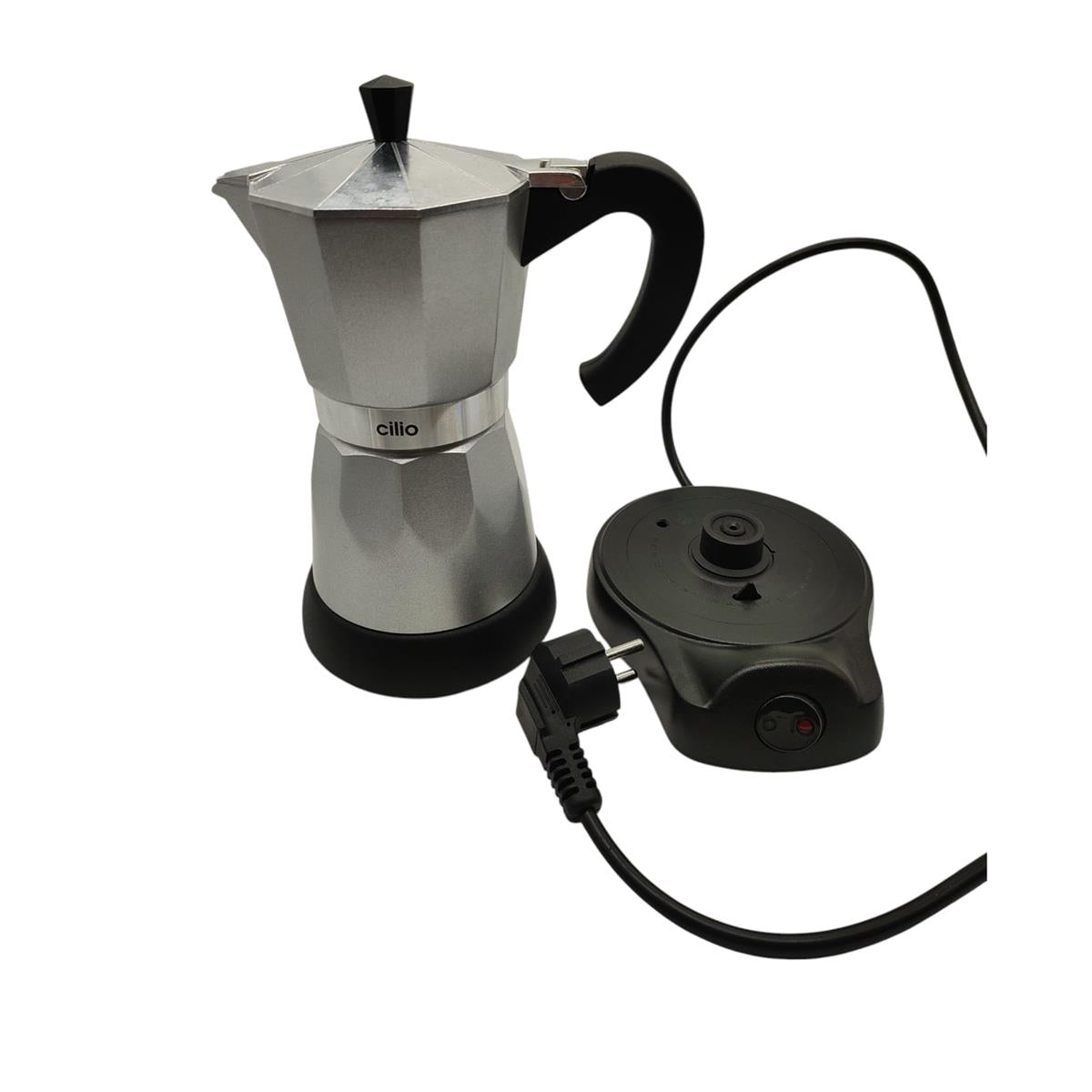 Cilio Classico Espressokocher elektrisch 480W 6 Tassen Aluminium Silber