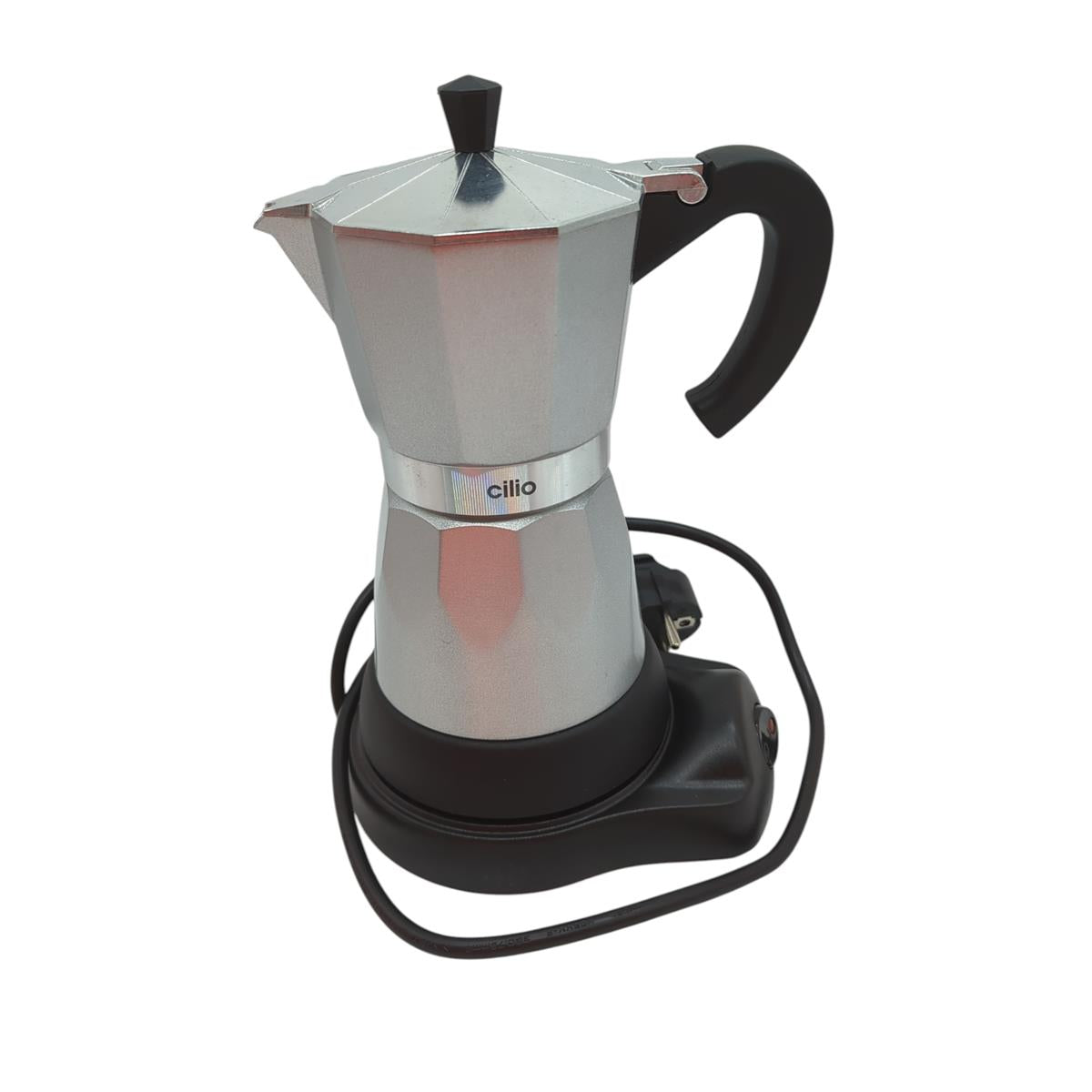 Cilio Classico Espressokocher elektrisch 480W 6 Tassen Aluminium Silber