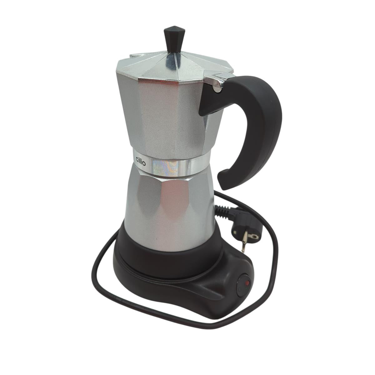 Cilio Classico Espressokocher elektrisch 480W 6 Tassen Aluminium Silber