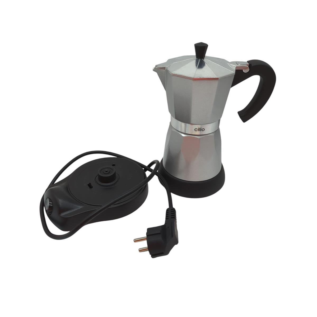 Cilio Classico Espressokocher elektrisch 480W 6 Tassen Aluminium Silber