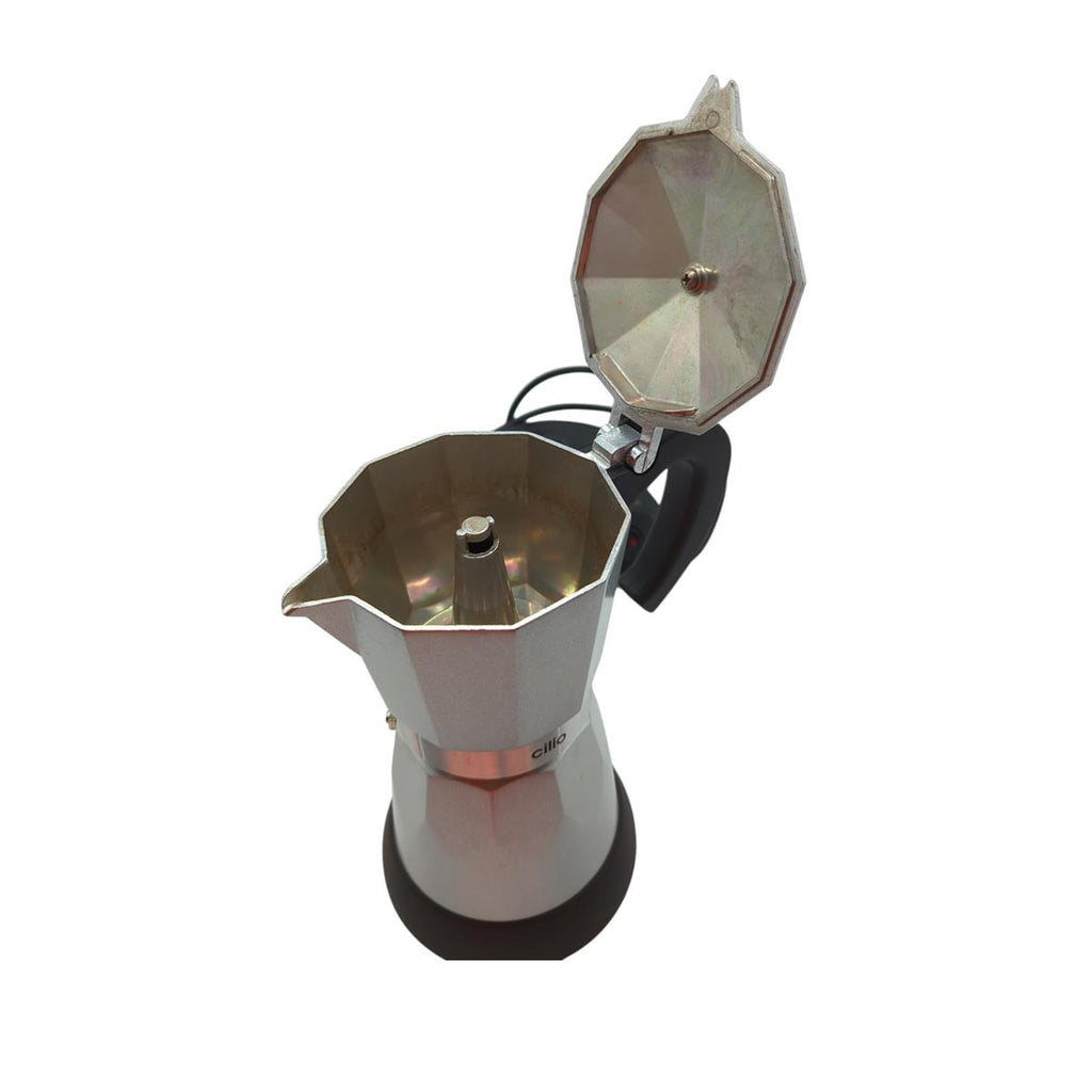 Cilio Classico Espressokocher elektrisch 480W 6 Tassen Aluminium Silber