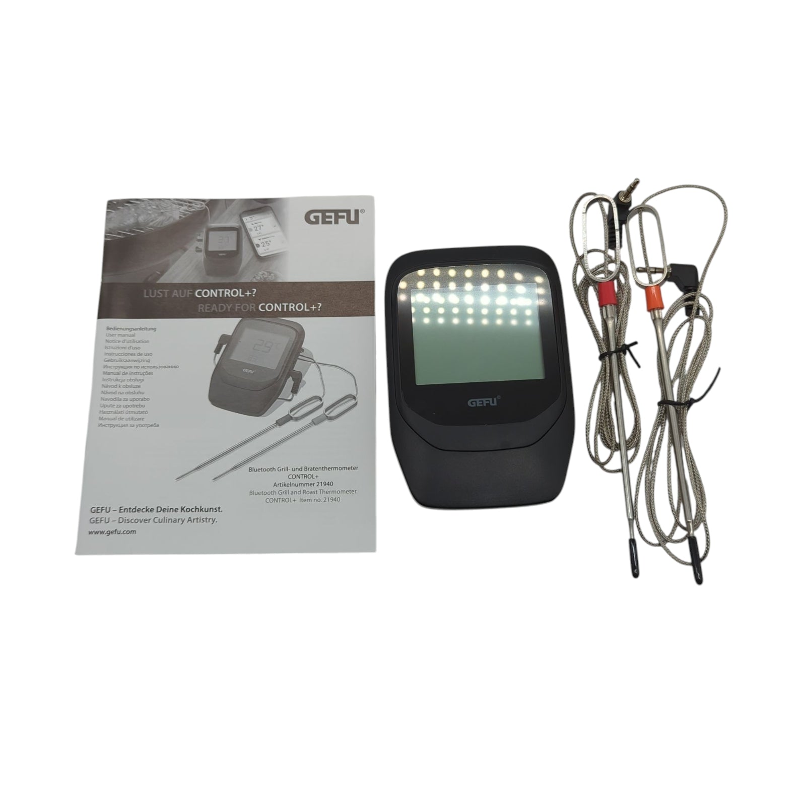 GEFU Bratenthermometer Control+ 6-Kanal mit 2 Sensoren