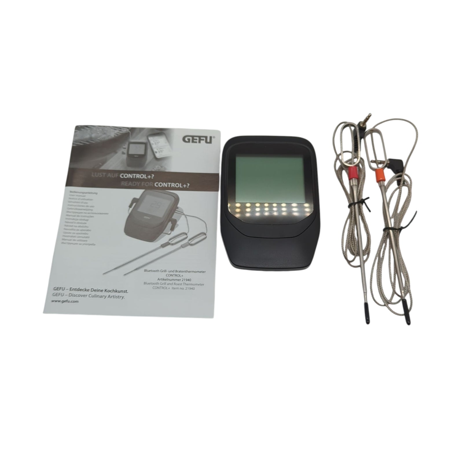 GEFU Bratenthermometer Control+ 6-Kanal mit 2 Sensoren