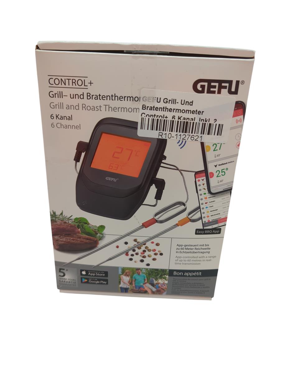 GEFU Bratenthermometer Control+ 6-Kanal mit 2 Sensoren