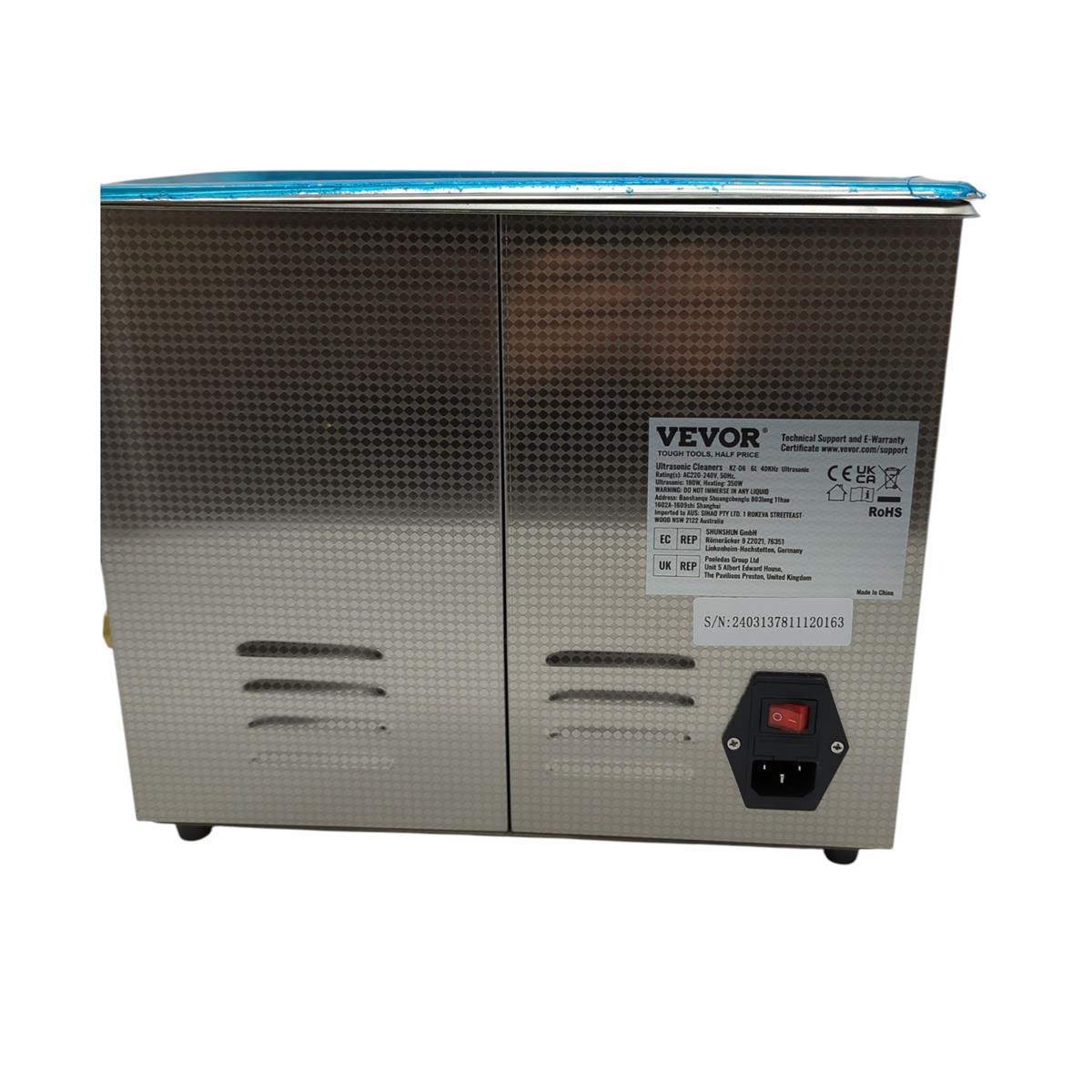 VEVOR Ultraschallreiniger Edelstahl Heizung Timer Display 6 L