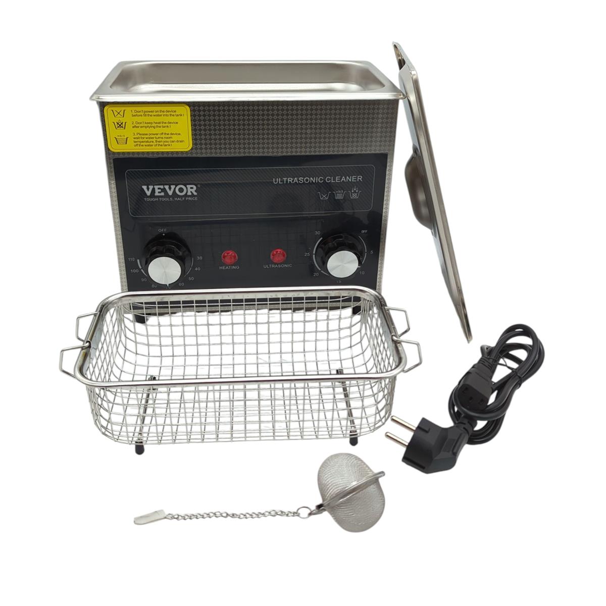 VEVOR 3L Ultraschallreiniger digital mit Heiztimer Korb 120W für Uhren Instrumente