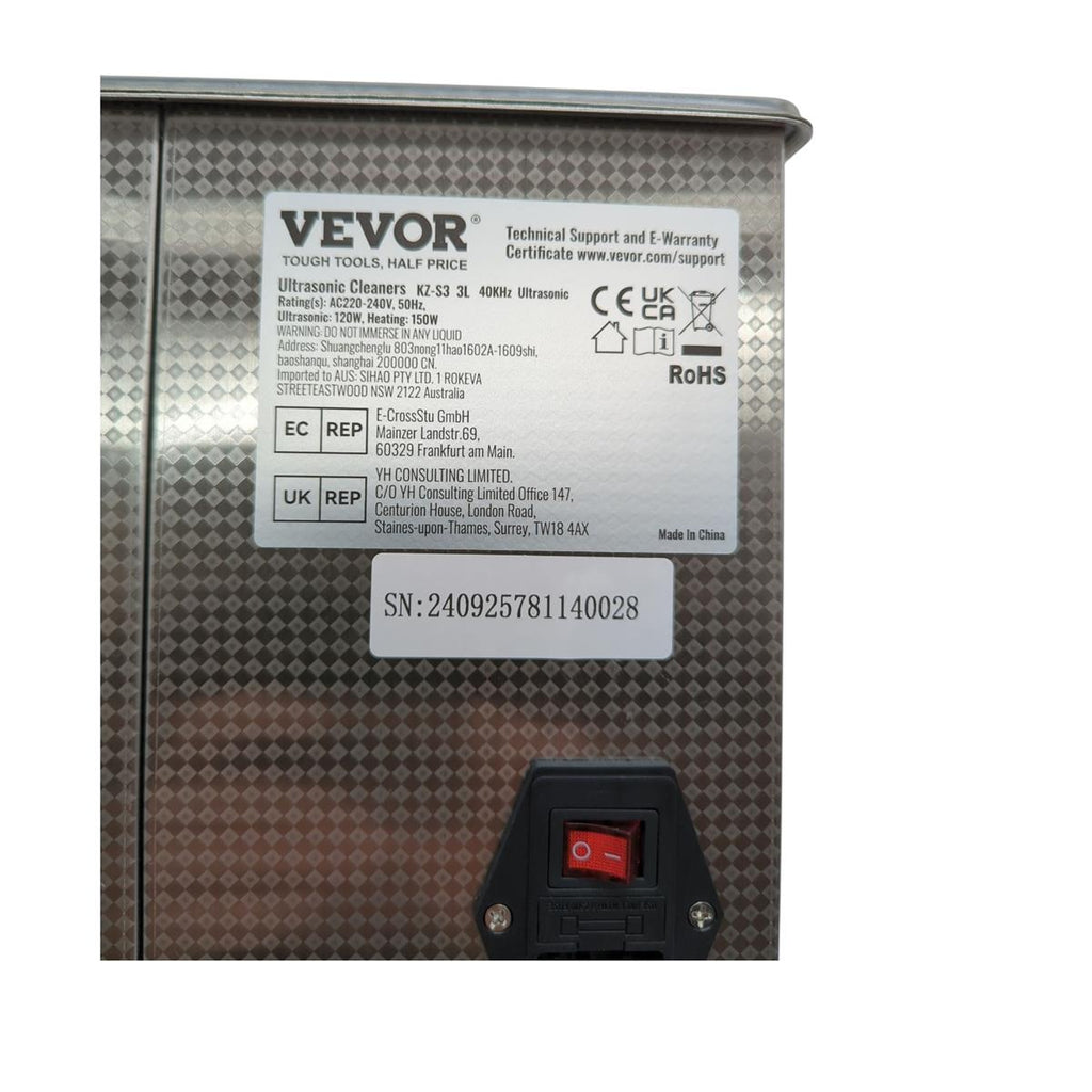 VEVOR 3L Ultraschallreiniger digital mit Heiztimer Korb 120W für Uhren Instrumente