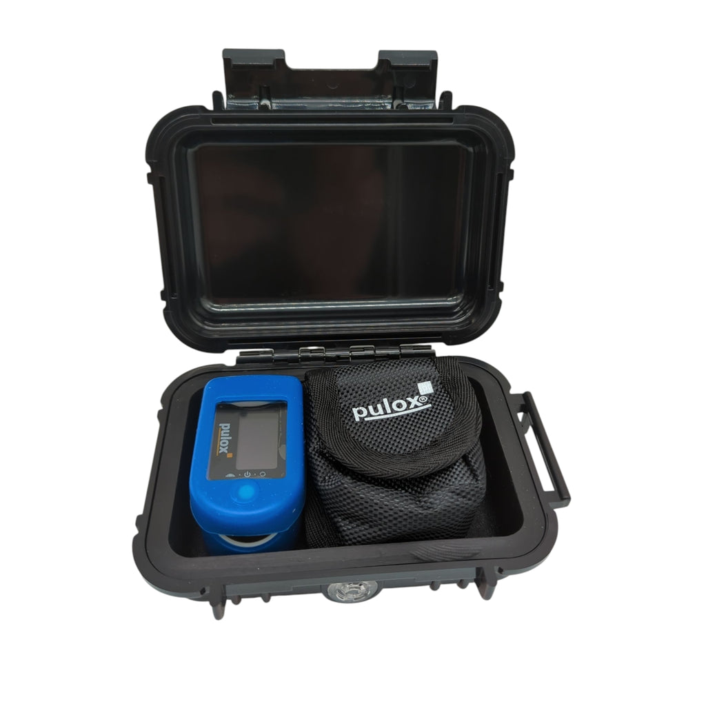 Pulox PO-200 Pulsoximeter Set blau einfache Anwendung am Finger schnelle Ergebnisermittlung