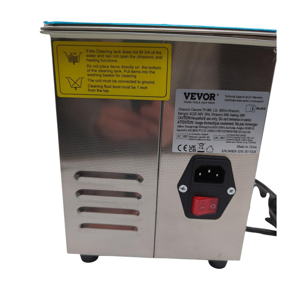 VEVOR Ultraschallreiniger 1,3Liter Teilereiniger mit Heizfunktion 18x16,5x21,2cm