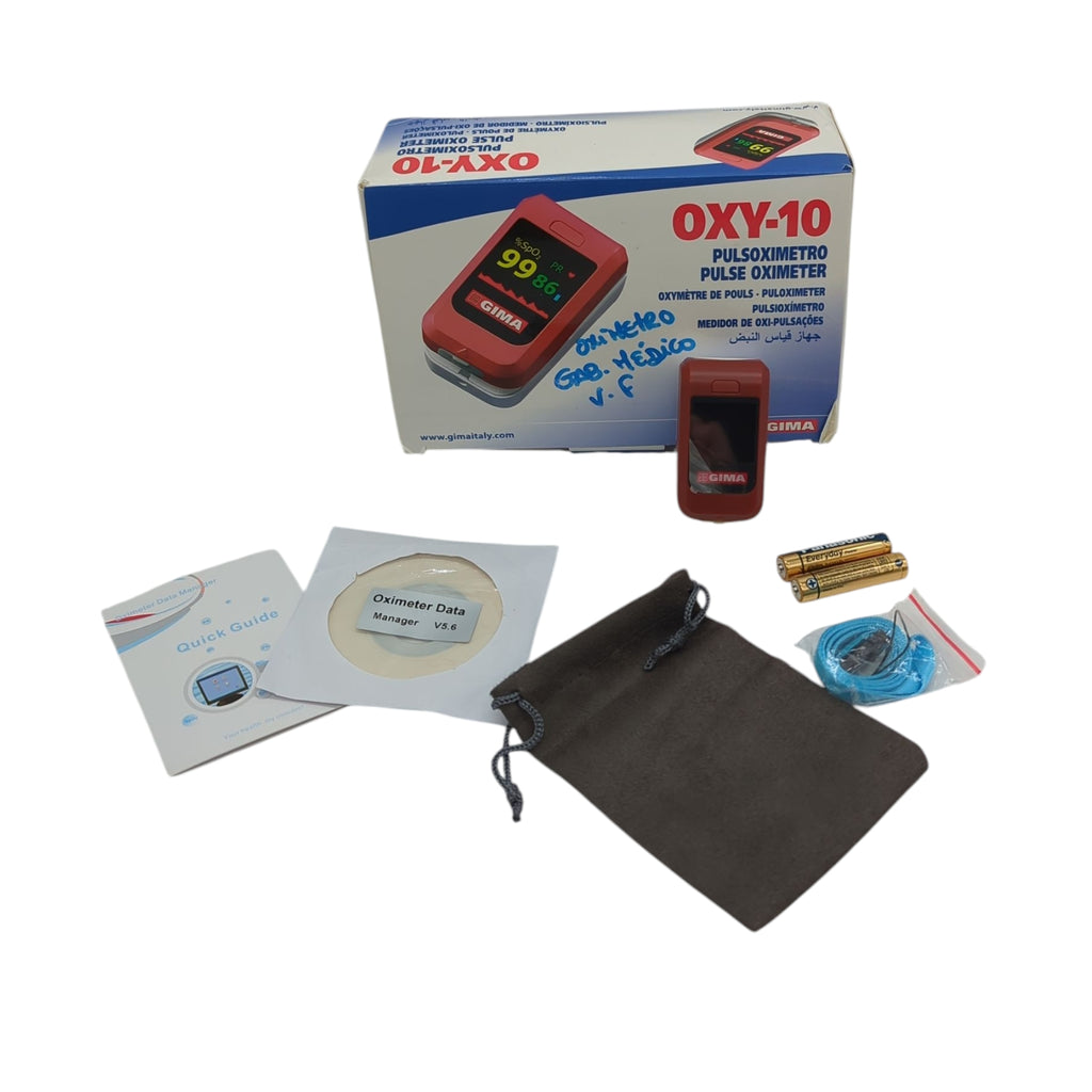 GIMA Oxy-10 Finger Pulsoximeter kabellos tragbar für Erwachsene inklusive 2 AAA-Batterien