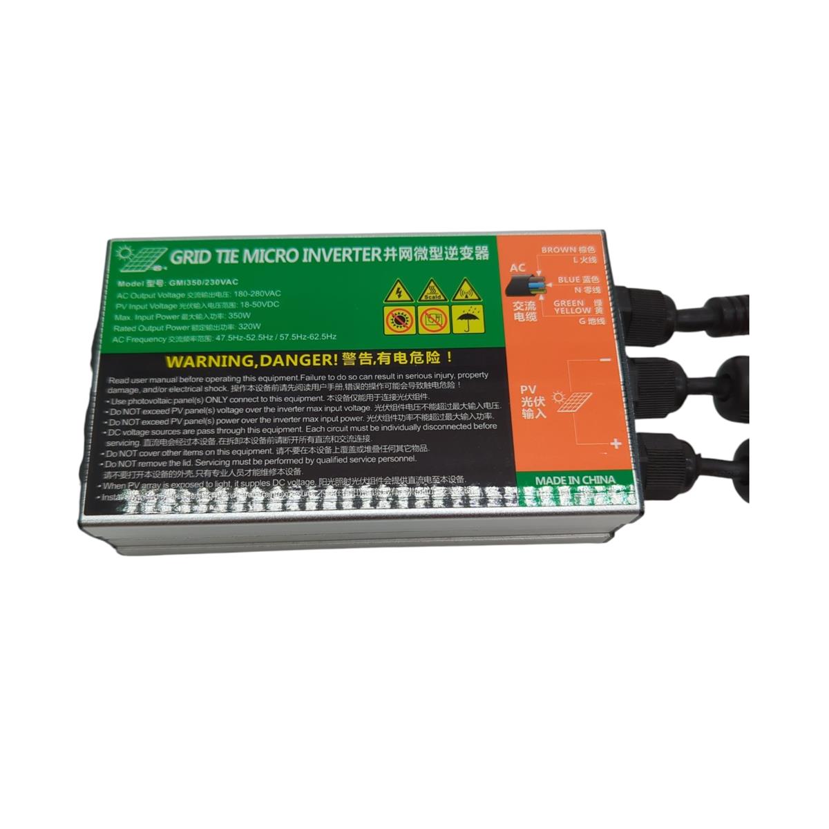 Y&H 350W Mikro-Wechselrichter MPPT 36V Solarpanel AC180-260V Balkonkraft
