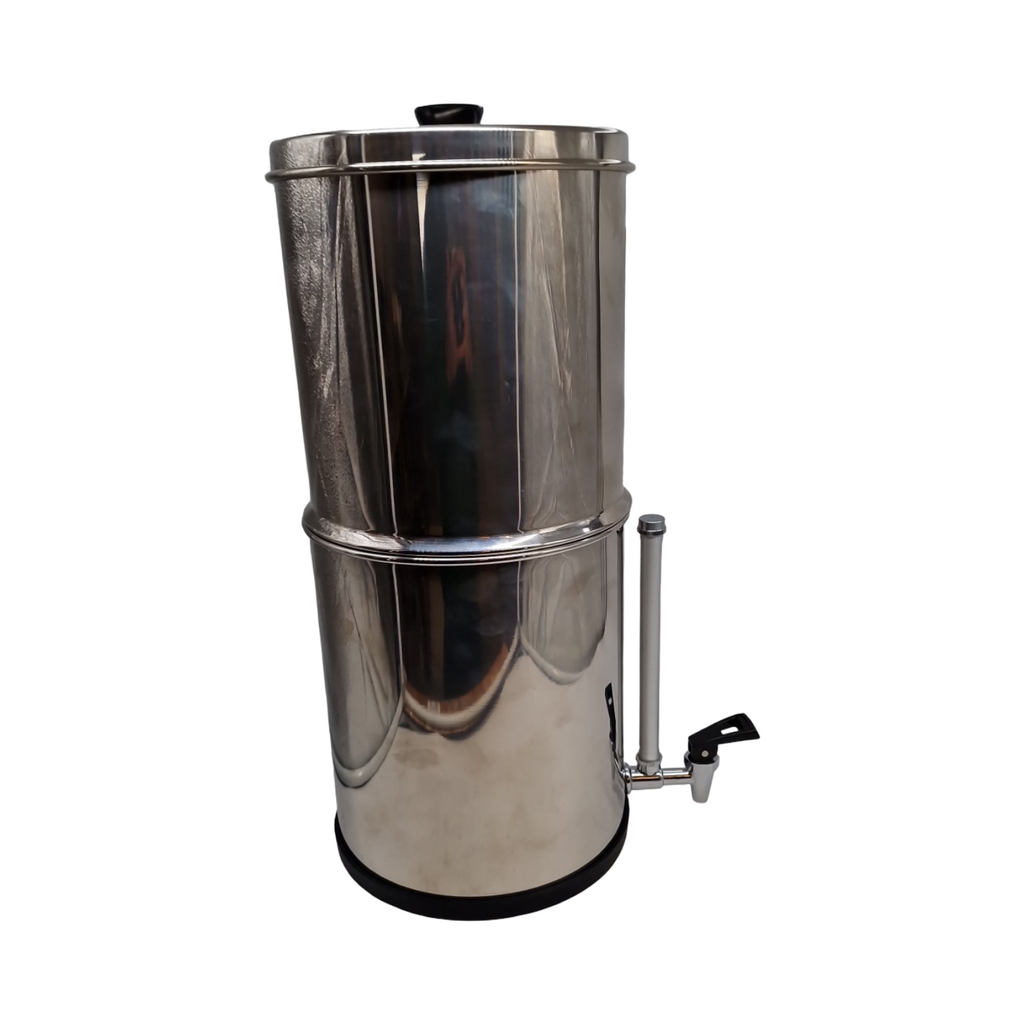 VEVOR Wasserfilter Gravitation Edelstahl 8,5L 2 Filter Reduktion von Blei und bis zu 99% Chlor