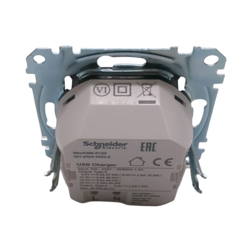 Merten MEG4366-0120 USB Ladestation-Einsatz Typ A+C Power-Delivery 45W