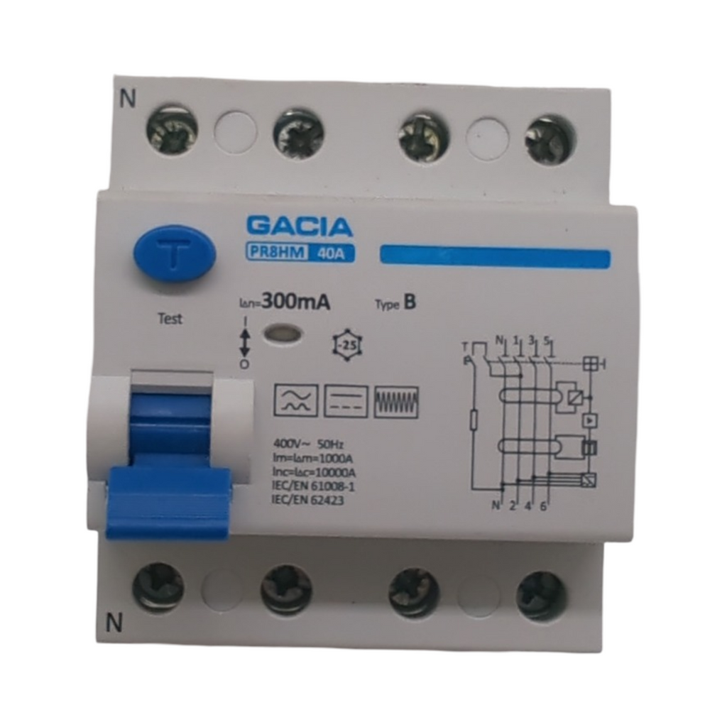 Gacia Fehlerstromschutzschalter 4-polig 40A 300mA Typ B