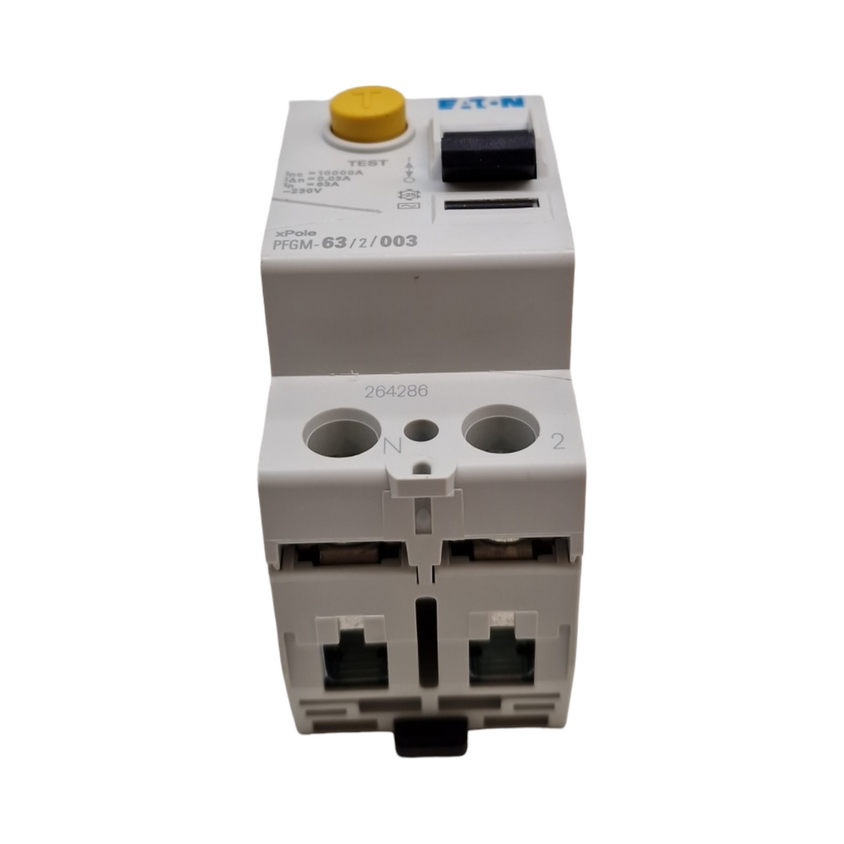 EATON PFGM-63/2/003 FI-Schutzschalter 2-polig 63A 30mA Typ AC weiß schwarze Manette Schraubanschluss